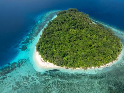 Emerald Isle Floating in Turquoise Paradise